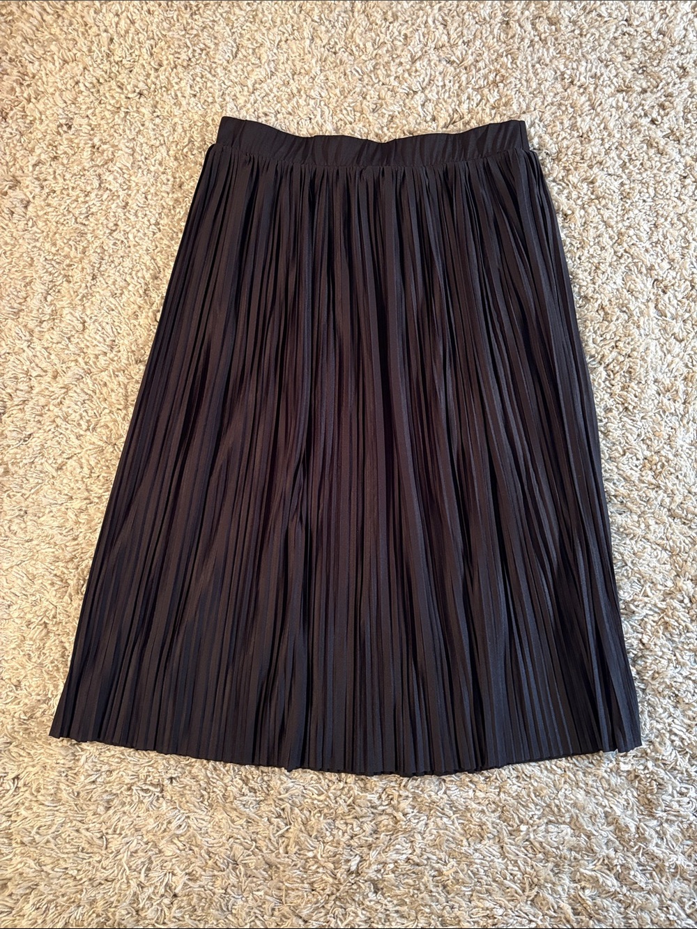 H&M Long Black Pleated Lightweight Skirt